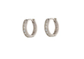 Elegant Design 925 Sterling Silver Hugging Earrings studded with CZ